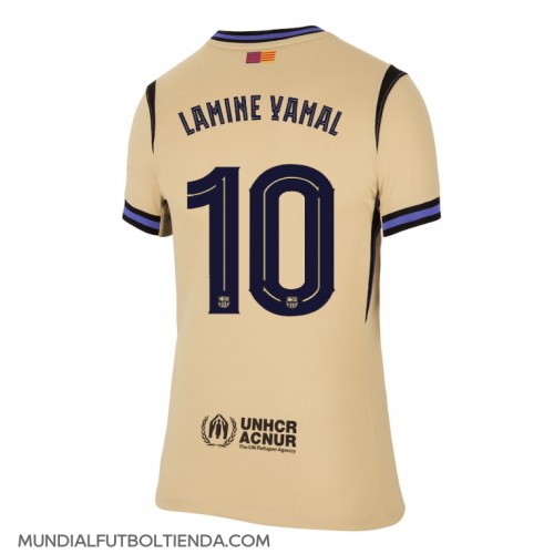 Camiseta Barcelona Lamine Yamal #10 Segunda Equipación Replica 2025-26 para mujer mangas cortas